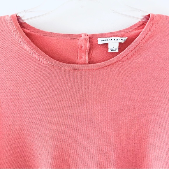 Banana Republic Pink 3/4 Sleeve Crewneck Top - Picture 2 of 7